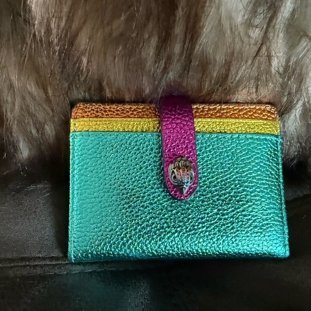 Kurt Geiger Teal and Gold Wallet